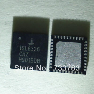 

5pcslot ISL6326CRZ ISL6326 4-Phase PWM Controller with 8-Bit DAC Code Capable of Precision DCR Differential Current Sensing