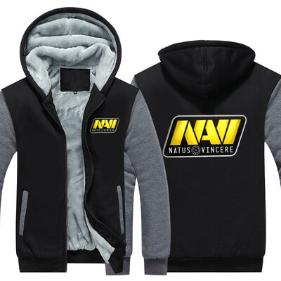 

2018 New USA SIZE Men Winter Autumn Hoodies NANI natus vincere pattern Fleece Coat Baseball Uniform Sportswear Jacket wool