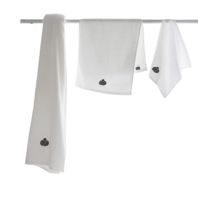 

iDouillet Towel Set 3-Piece White Bath Towel&Face Towel&Hand Towel Cotton 100 Plain Cute Crown Patten 70x140cm35x75cm35x35cm