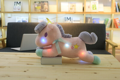 

55cm Plush Led Light Unicorn Horse Dolls Soft Stuffed Cushion Pillow Luminous Unicorn Plush Toys Home Decor Kids Gift