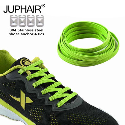 

JUP 8 Pairs Lazy Not Tie Shoelaces Metal Fashion Simple Without Laces Fluorescent Green without Closure on Flat Soles Lacing