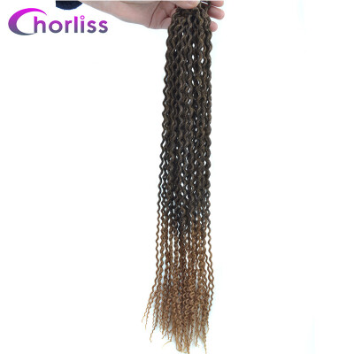 

Chorliss Curly Crochet Hair 20Inch Bohemian Crochet Braids Low Temperature Fiber Ombre Synthetic Braiding Bulk Hair 80g /Pack