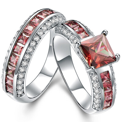 

New Hot selling 2 In 1 Fashion Ladys 10KT white Gold Plated weeding&party Ring Size45678910 R0168