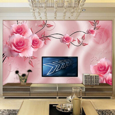 

Custom Photo Mural Wallpaper Luxury Villas TV Backdrop Papel De Parede 3D Wallpaper For Walls Warm Rose Wall Papers Home Decor