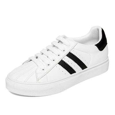 

Aokang casual tie stripe simple flat white shoes sports shoes 184332008 white black 35 yards