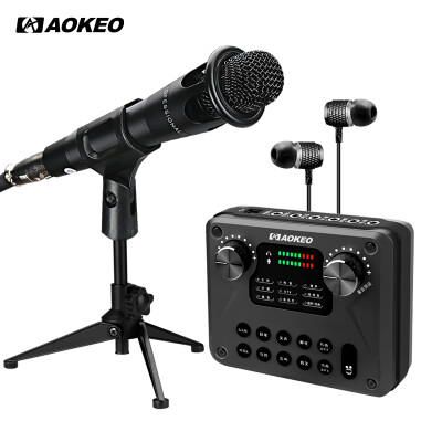 

AOKEO H2E300 mobile phone sound card set volcano quick anchor anchor condenser microphone live full set of equipment recording shout wheat sound card external computer universal