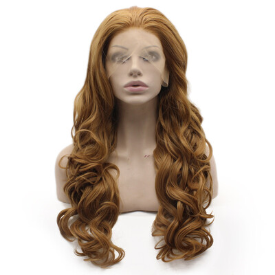 

Long Wavy Blonde Heat Safe Fiber Hair Natural Lace Front Wig