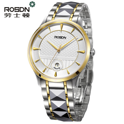 

luxury brand ROSDN lovers watches Women Wrist Watch Men couple Quartz Watch Stainless steel waterproof clock relogio masculino