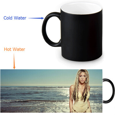 

shakira 350ml / 12oz Heat Reveal Mug Color Change Чашка кофе Чувствительные морфинг-кружки Волшебная чашка для чайных чашек