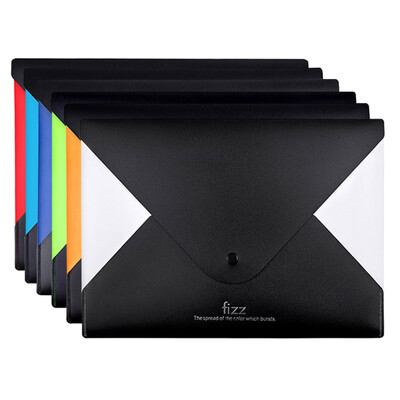 

Fizz 6 Pack 6 color thick snap file bag color storage portfolio office supplies FZ103003