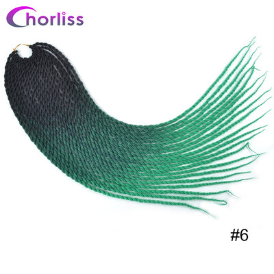 

Chorliss 24"Soft Crochet Braids Black Brown Synthetic Hair Braiding Hair Senegalese Twist Kanekalon Hair Extenstion Mint Green