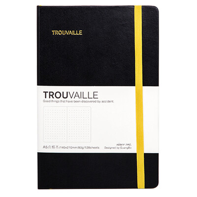 

Guangbo GuangBo strap business notebook portable notebook hard surface this encounter point grid black GBP25752