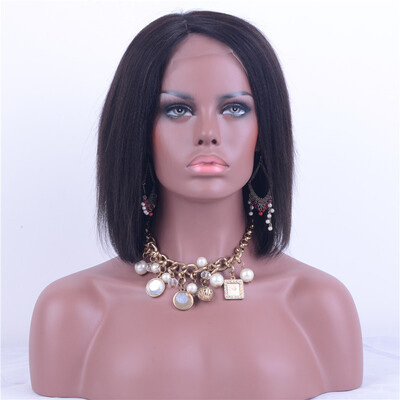 

Lace Front Human Hair Wigs Natural Black Color Brazilian Lace Wigs With Full End Remy Short Bob Wigs Bleached Knots Free Shippinf