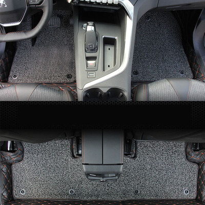

Huashi Dongfeng Peugeot 4008 mats 17 logo 4008 mats full stereo surrounded by leather mats silk ring mat logo 4008 modified special luxury models - fashion black
