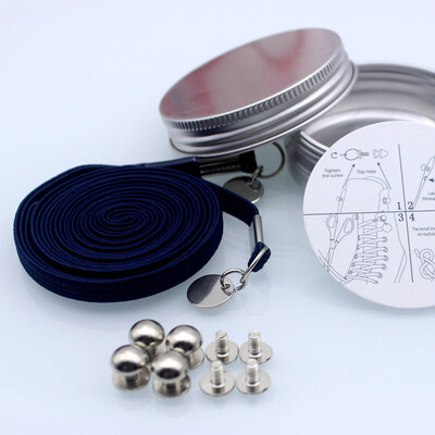 

JUP50 Пары Высококачественная упаковка из металлических коробок Ленивые люди без сильного эластичного кружева без кроссовков Шнурки для фиксации шнурка для обуви