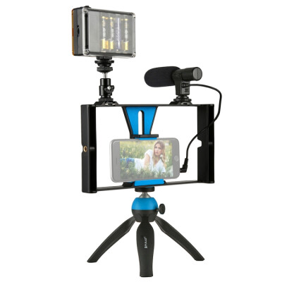 

PULUZ Video Rig + LED Studio Light + Video Shotgun Microphone + мини-штативы для штатива с головкой штатива с холодным штативом дл