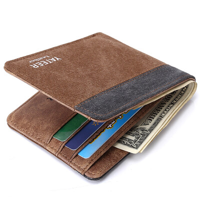 

Мужские кошельки мини Vintage Denim Canvas Short Slim Wallet Men Multi Pockets Кошелек для мужского кошелька высокого качества