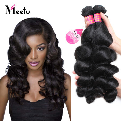 

Brazilian Loose Wave 4 Bundles Meetu Hair Products Unprocessed Virgin Human Wavy Brazilian Virgin Hair Loose Wave