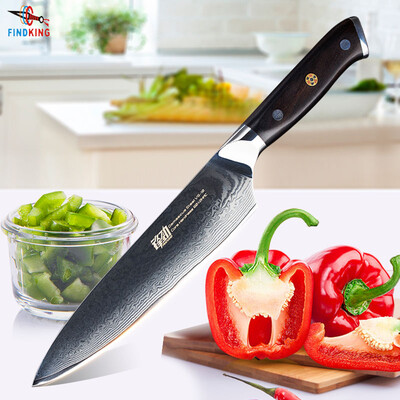 

FINDKING Ebony wood handle damascus knife 8 inch Professional chef knife 67 layers damascus steel kitchen knives