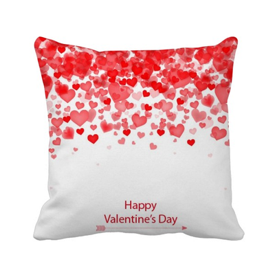 

Hearts Flowers Happy Valentines Day Square Throw Pillow Insert Cushion Cover Home Sofa Decor Gift