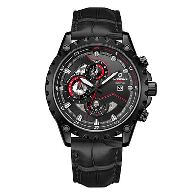 

2018 new automatic mechanical men watch multifunction sport stainless steel mens watch with stopwatch&calendar 8211