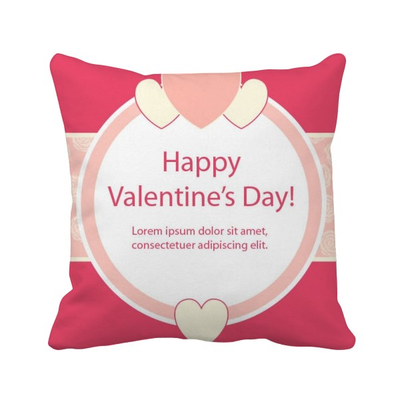 

Pink Happy Valentines Day Heart&Rose Square Throw Pillow Insert Cushion Cover Home Sofa Decor Gift