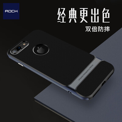 

Rock ROCK Apple 8 plus mobile phone shell iphone8 plus protective cover all-inclusive shatter-resistant silicone soft shell Les series navy blue