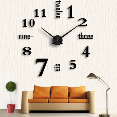 

Qingwei creative wall stickers mute living room decoration clock wall charts mirror wall stickers black