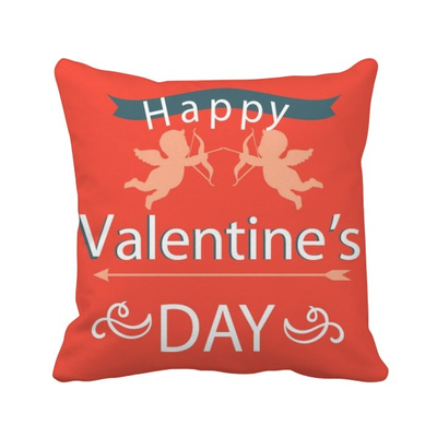 

Happy Valentines Day Angels Love Square Throw Pillow Insert Cushion Cover Home Sofa Decor Gift