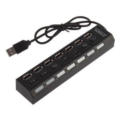 

Mini Black 7Port USB 2.0 High Speed HUB ON/OFF Sharing Switch New