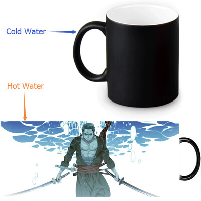 

One Piece Zoro 350ml / 12oz Heat Reveal Mug Color Change Чашка кофе Чувствительные морфинговые кружки Волшебная чашка для чайных чашек