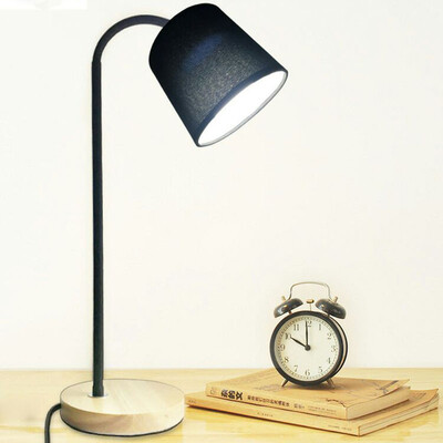 

Wood Base Table Lamp With Reading For Bedroom Desk Floor Light Home Decor