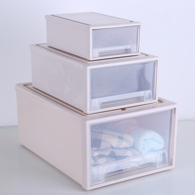 

Youjia storage box drawer type wardrobe storage box transparent plastic storage box clothes storage box large medium&small 3 Pack U-6188