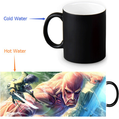 

Attack on Titan 350ml/12oz Heat Reveal Mug Color Change Coffee Cup Sensitive Morphing Mugs Magic Mug Milk Tea Cups