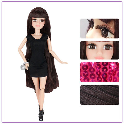 

Lens Eyes with 3D Curl Eyelashes Dolls Clothes Gown Outfits and Shoes for Girl's Birthday Party Christmas Gift