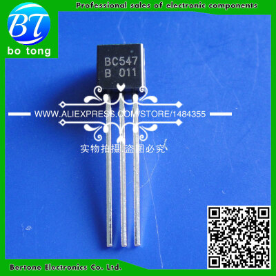 

100pcs BC547 BC547B Amplifier TransistorsNPN Silicon 45V 01A TO-92 Free shipping Special sales