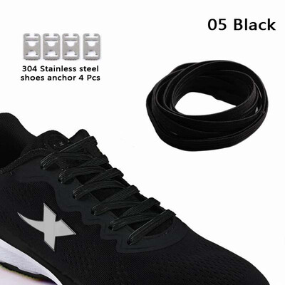 

JUP 3 Pairs Lazy Not Tie Shoelaces Metal Fashion Simple&Convenient Buckle Elastic Polyester Rubber Laces Sports Shoes Rope