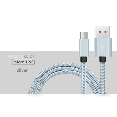 

1M Кабель для передачи данных Micro USB USB 2.0 Кабель зарядного силового кабеля USB для быстрой зарядки USB-кабель с нейлоновой оплеткой