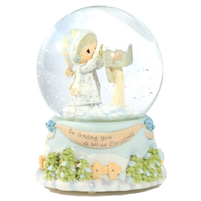 

YiYinYuan creative gifts Christmas tree gift toys music box water droplets doll snow mailbox girl in turn drift snowflake water polo music box LY-ZY8032