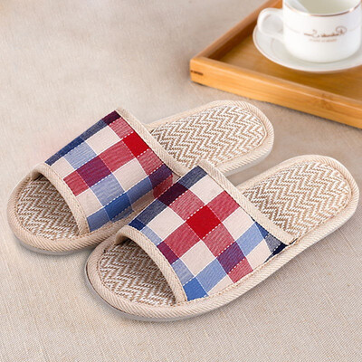 

[Jingdong supermarket] lover home linen slippers fashion plaid floor dragged red grid 37/38 LJ815012