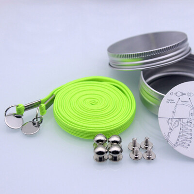 

JUP 8 Pairs Sneakers Shoelaces Lock Locking Shoes Laces High-grade Metal Box Packaging Lazy People Without Strong Elastic Laces