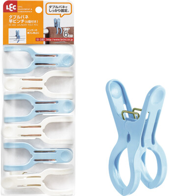 

Japan Ligu LEC non-slip double spring drying clip 6 pieces into 380