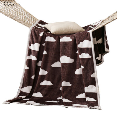 

iDouillet Super Soft 380GSM Micro Plush Fleece Bed Blanket All Seasons White Clauds on Grey Twin Full Queen King Size