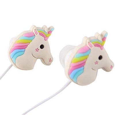 

Cute Unicorns Cartoon Earphones Colorful Rainbow Horse In-ear Earphone 35mm Earbuds With Mic For Xiaomi Smartphone Kids Gifts