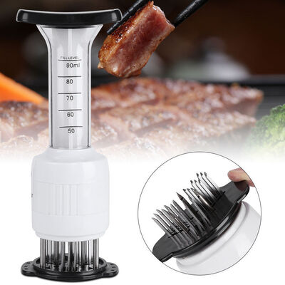 

MyMei Professional Steak Meat Sauces Injector Tenderizer 21 Stainless Steel Needles Spice Syringe Set BBQ Kitchen Cooking Flavor M