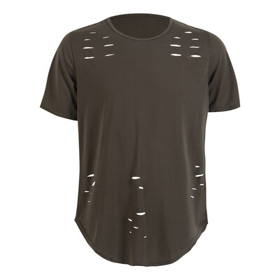

5 Colors Men Simple&comfortable T-shirts Muscle Brothers Short Sleeve Hole O-Neck Top shark Jersey