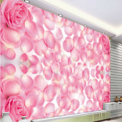 

Free Shipping Beautiful rose petals floor wallpaper bedroom hotel living room self-adhesive floor mural 250cmx200cm