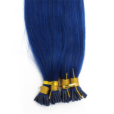 

1gs 100g Human Virgin Hair Blue Pre-bonded Keratin Stick I-tip Hair Extensions