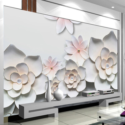 

Custom 3D Photo Wallpaper Simple Modern 3D Stereoscopic Relief Flower TV Background Living Room Bedroom Wall Mural Wallpaper