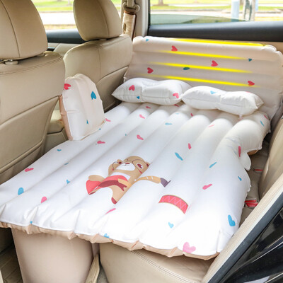

Car inflatable bed along the way with head guard split car rear seat inflatable car shock mattress self-driving travel bed bear beige N25